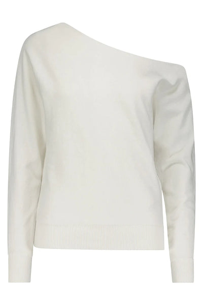 COTTON CASHMERE OFF THE SHOULDER TOP IN WHITE - Romi Boutique