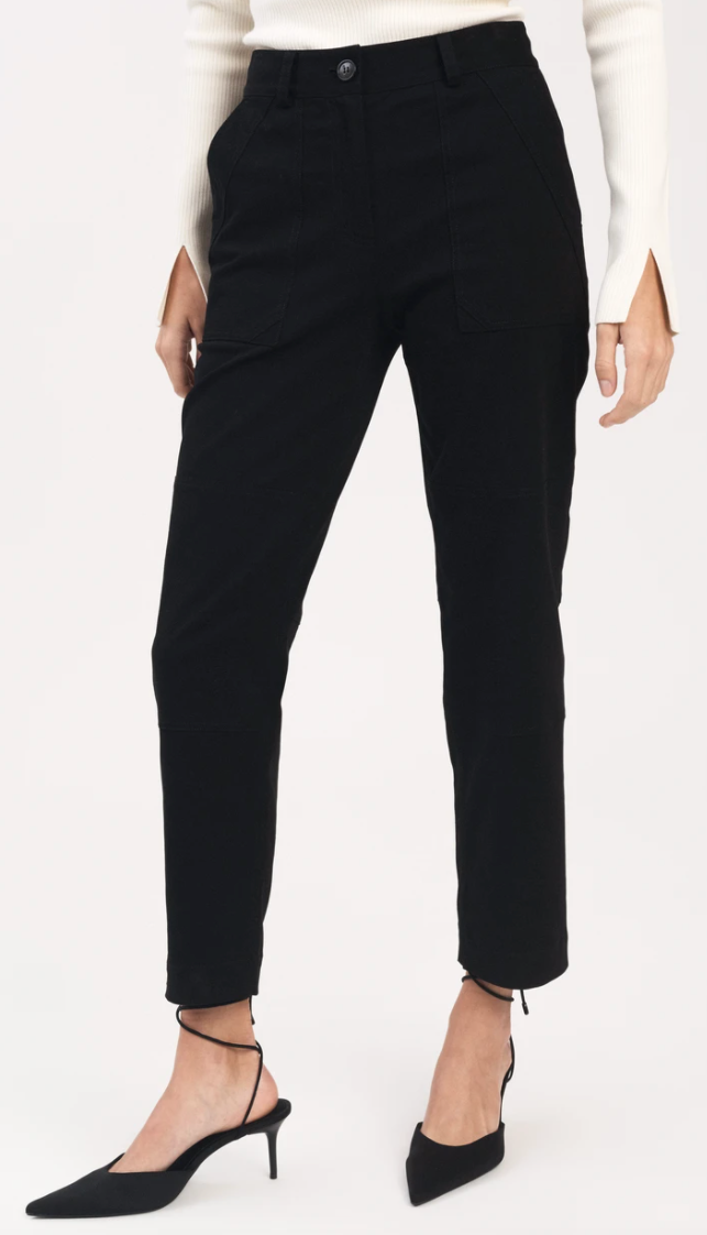 THERESE CROP STRAIGHT PANT IN BLACK - Romi Boutique