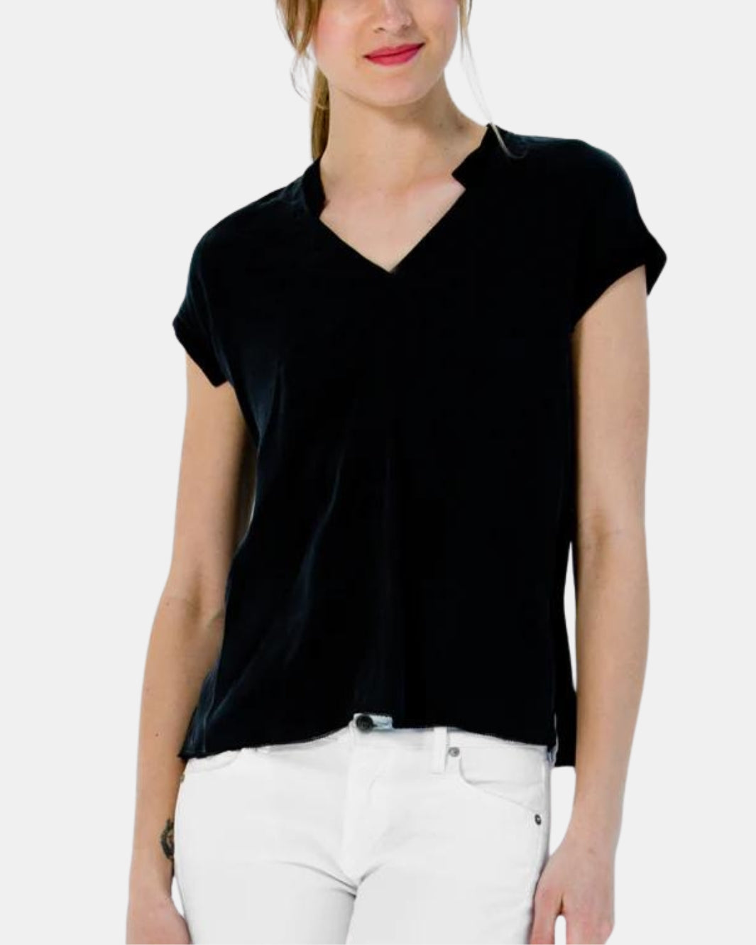 GO ANYTIME TEE IN WASHED BLACK - Romi Boutique
