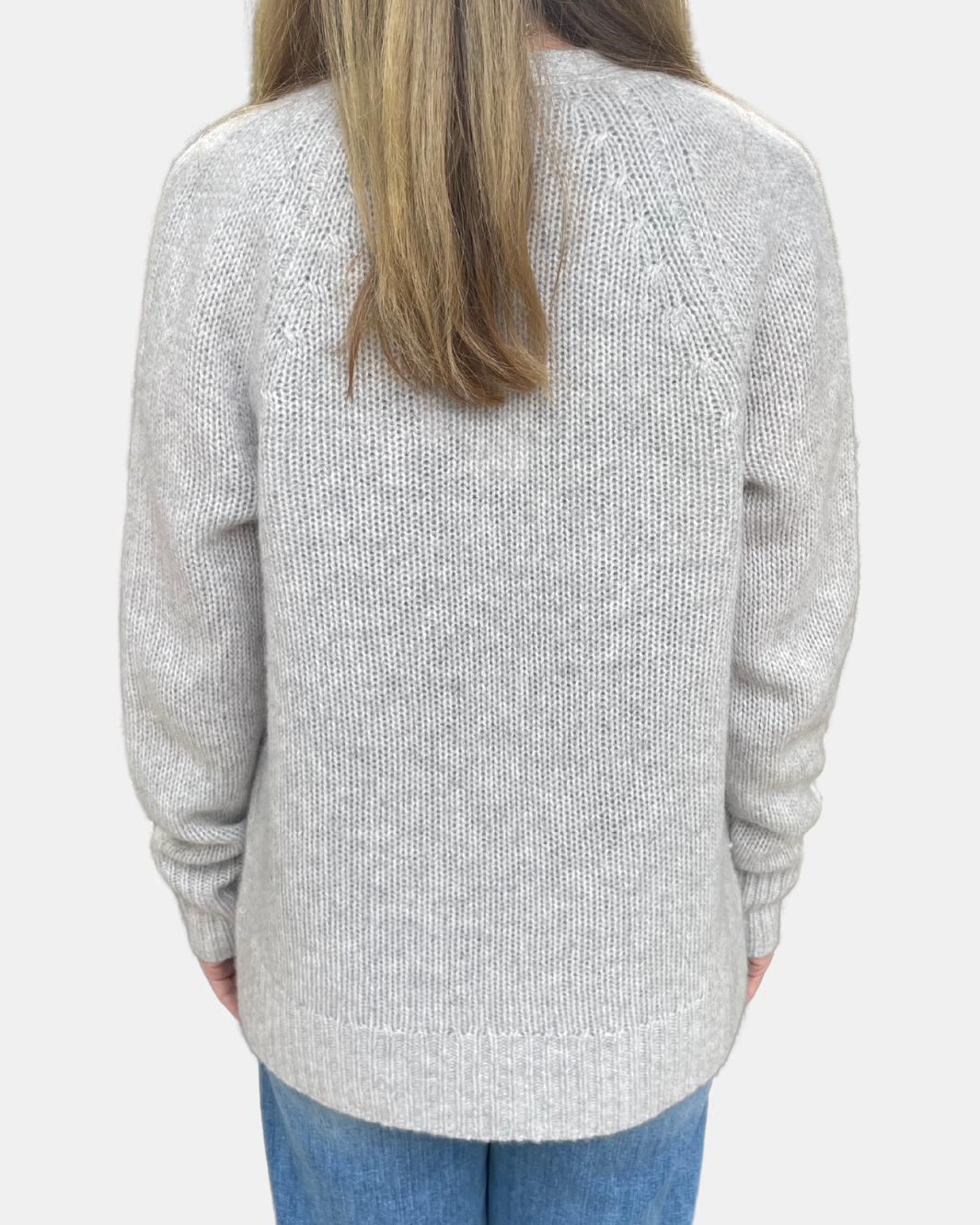 CASHMERE FEATHERWEIGHT OPEN CARDI IN MISTY GREY HEATHER - Romi Boutique