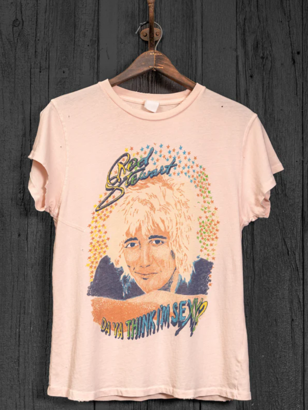 ROD STEWART DO YOU THINK I'M SEXY T-SHIRT IN PINK PIGMENT - Romi Boutique