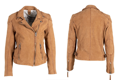 KARYN 2 RF LEATHER JACKET IN COGNAC - Romi Boutique