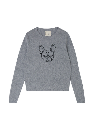 FRENCHIE CREW IN MID GREY BLACK - Romi Boutique