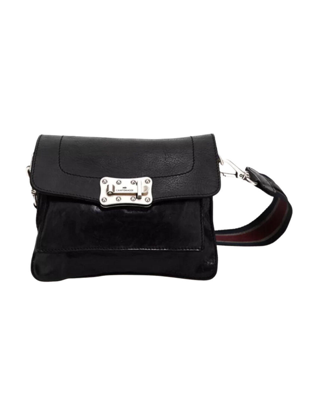 AGNESE LEATHER CROSSBODY BAG IN BLACK - Romi Boutique