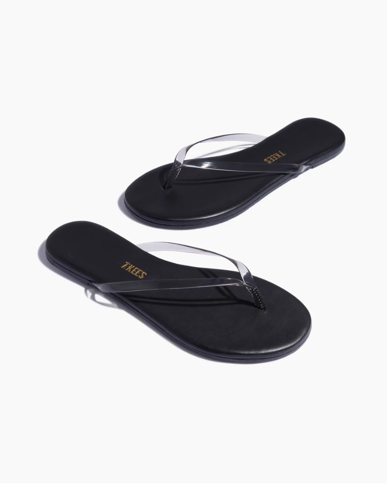 LILY CLEAR SANDALS IN BLACK - Romi Boutique