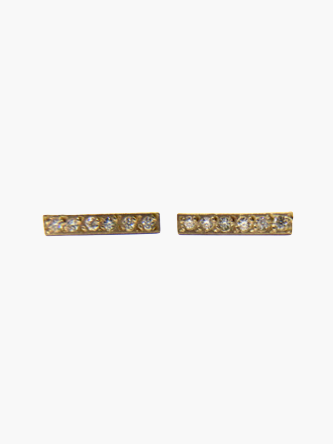 14K MEDIUM PAVE BAR EARRINGS - Romi Boutique