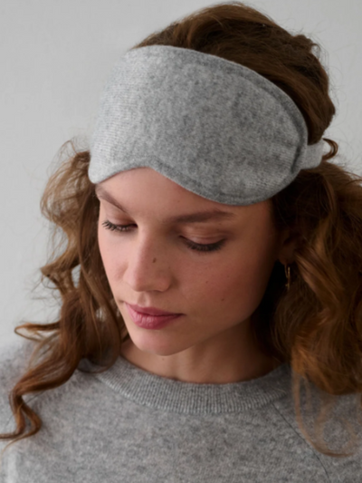 CASHMERE EYE MASK IN GREY HEATHER - Romi Boutique