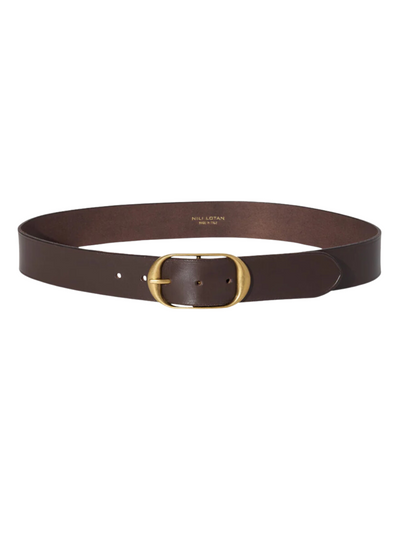 NILI BELT IN BROWN WITH BRASS - Romi Boutique