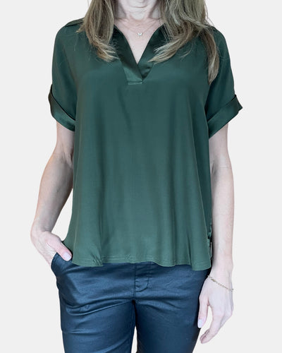 GO POLO TOP IN LEAF - Romi Boutique