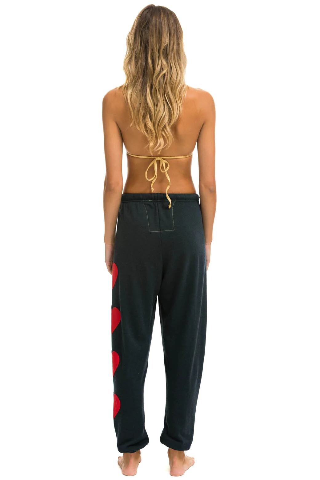 HEART STITCH 4 SWEATPANTS IN CHARCOAL - Romi Boutique