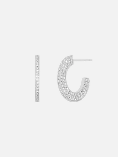 DIAMOND HARPER HOOP EARRING - Romi Boutique