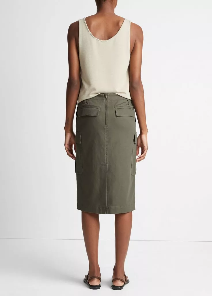 UTILITY CARGO SKIRT IN NIGHT PINE - Romi Boutique