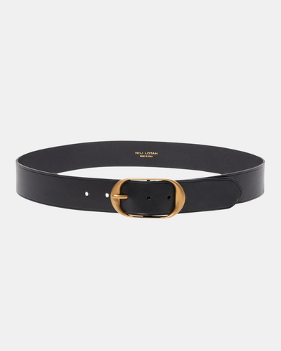 NILI BELT IN BLACK WITH BRASS - Romi Boutique