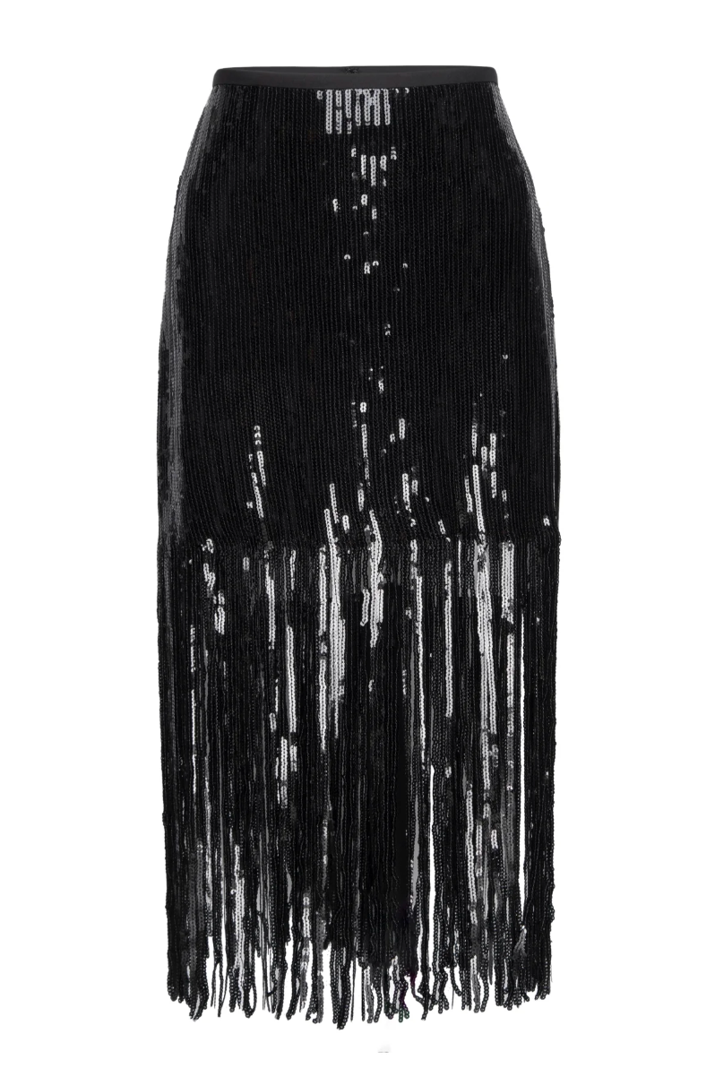 VOLCANIC GLASS SKIRT IN GLASS FRINGE - Romi Boutique